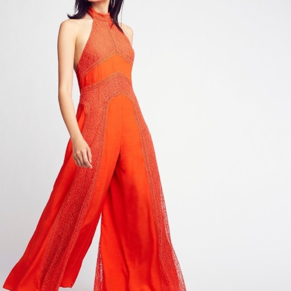 Free People Halter Flare Jumsuit
